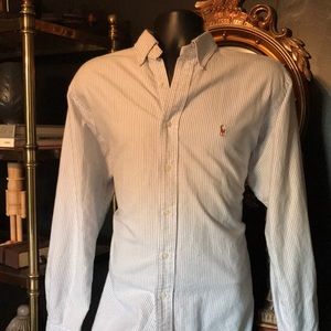 Blue & White Striped Polo Ralph Lauren Oxford